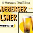 Radeberger Pilsner Beer in two glass and text