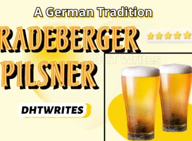 Radeberger Pilsner Beer in two glass and text