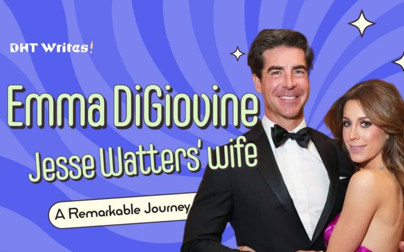 Emma DiGiovine and Jesse Watters image with blue background